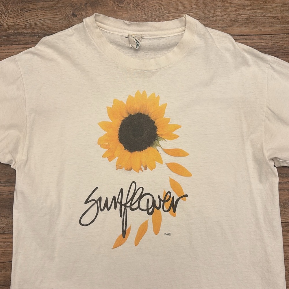 Vintage 1996 Sunflower Art Nature T Shirt